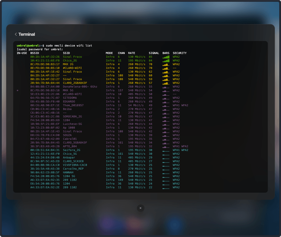 Setup WiFi using the server command line